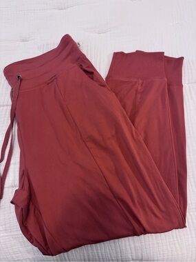Women's high-Waist Jogger Pants in Rust